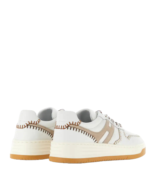 H630 Allacciato Infilature Beige Brown Stiches White Leather Sneaker