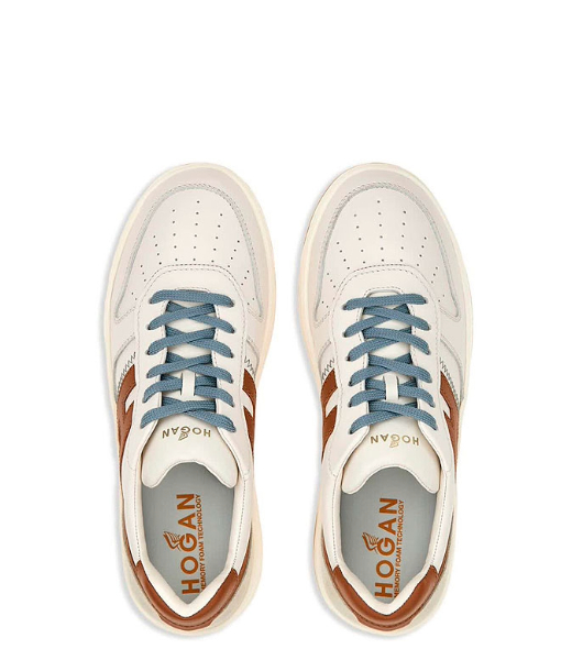 H630 Allacciato ODZ Brown H Sky Blue Stiches Cream Sneaker