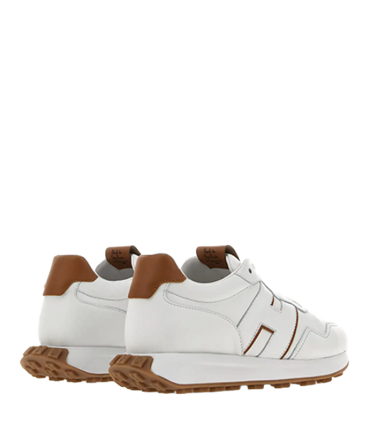 H601 Allacciato H Patch White Leather Sneaker
