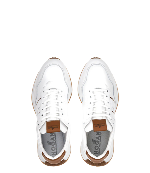 H601 Allacciato H Patch White Leather Sneaker