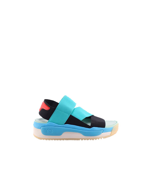 Y-3 Black Vivid Mint Bright Cyan Hokori Sandal