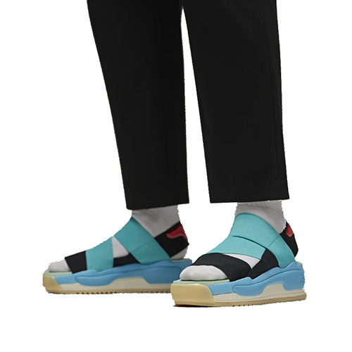Y-3 Black Vivid Mint Bright Cyan Hokori Sandal
