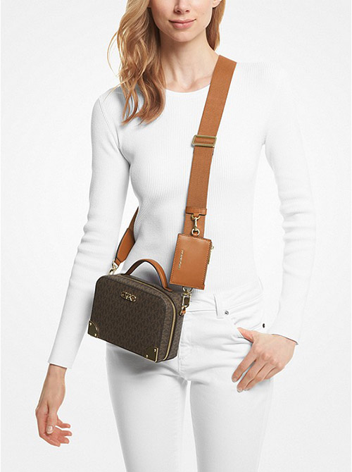 Brown Logo Estelle Small Trunk Crossbody Bag