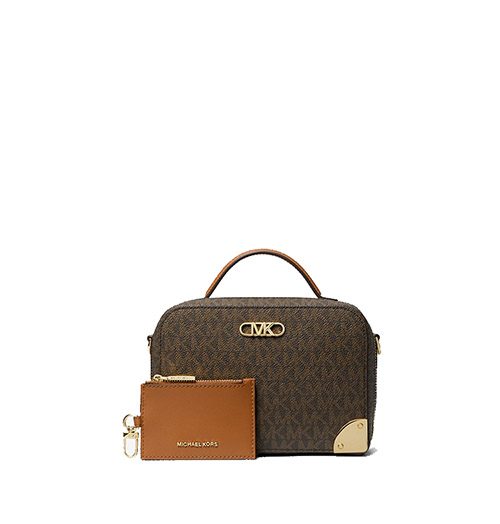 Brown Logo Estelle Small Trunk Crossbody Bag