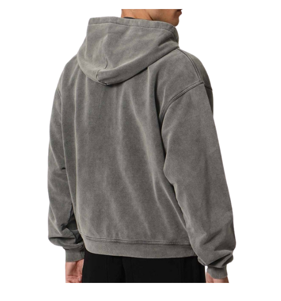 Vintage Grey Script Logo Hoodie