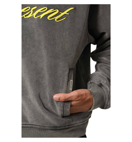Vintage Grey Script Logo Hoodie
