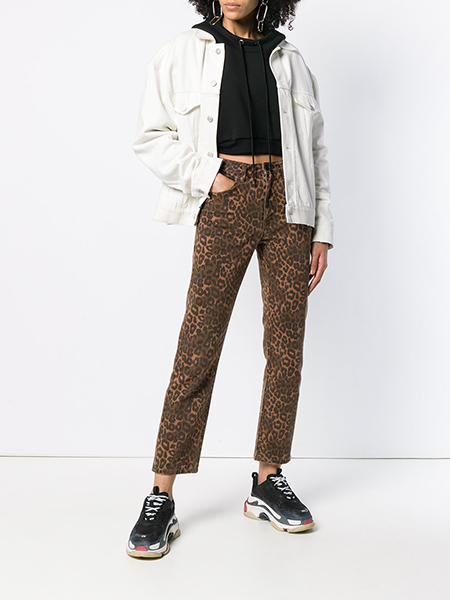 ALEXANDER WANG CULT PANT TAN LEOPARD PRINT