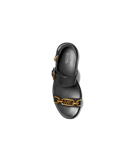 Kailey Black Lug Flat Sandal