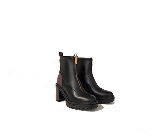 Cyrus Zip Black Brown Bootie