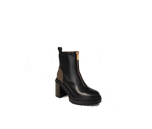Cyrus Zip Black Brown Bootie