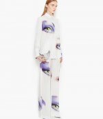 Eye Print Classic Fit White Shirt