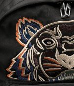 Tiger Logo  Canvas Backpack Black