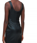 Glossy Embossed Black Jersey Dress