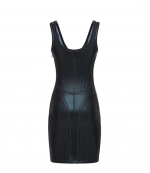 Glossy Embossed Black Jersey Dress