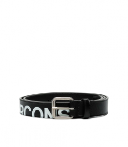 Huge Logo Black Leather Belt