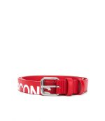 Huge Logo Red Leather Belt