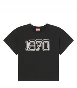Varsity Boxy 1970 Logo Black T-Shirt