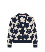 Hana Dots Jacquar Off White Cardigan