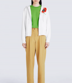 Kenzo Poppy Zip Up White Sweatshirt