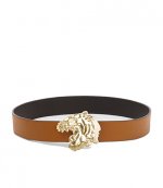 Gold Tiger Black Leather Belt