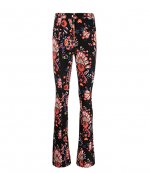 Black Floral Paisley Fitted Pants