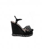 Black And White Leather Wedges