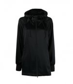 Black Silk Long Sleeve Hoodie