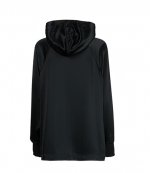 Black Silk Long Sleeve Hoodie