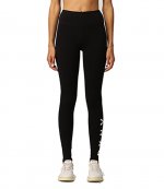 White Logo Black Tights