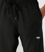 White Logo Black Pants