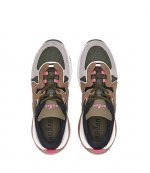 H597 Green Brown Grey Sneakers