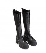 Cleated Heeled High Chelsea Boots