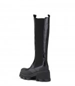 Cleated Heeled High Chelsea Boots