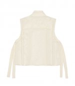 Shiny Buttercream Puff Oversized Vest
