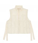 Shiny Buttercream Puff Oversized Vest