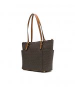 Brown Logo Zipper Shoulder Bag