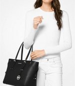 Medium Silver Logo Black Shoulder Bag