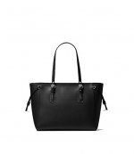 Medium Silver Logo Black Shoulder Bag