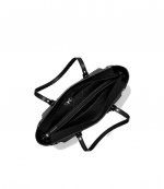 Medium Silver Logo Black Shoulder Bag