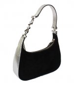 MK Silver Logo Black Small Pouchette