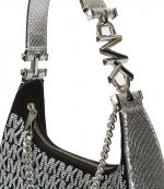 MK Silver Logo Black Small Pouchette