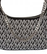 MK Silver Logo Black Small Pouchette