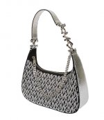 MK Silver Logo Black Small Pouchette