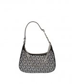 MK Silver Logo Black Small Pouchette