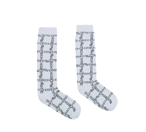 Logo Grid Long Ankle Socks