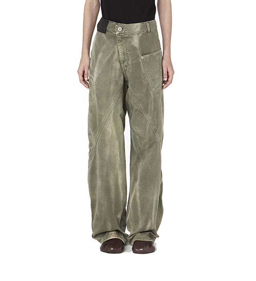 Green Twisted Workwear Jeans
