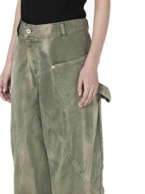 Green Twisted Workwear Jeans