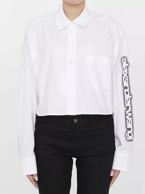 Button Down Cropped Shirt