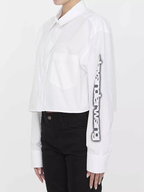 Button Down Cropped Shirt