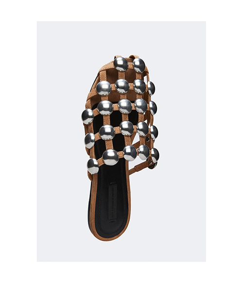 ALEXANDER WANG AMELIA NUDE SATIN/PV SANDAL FLAT